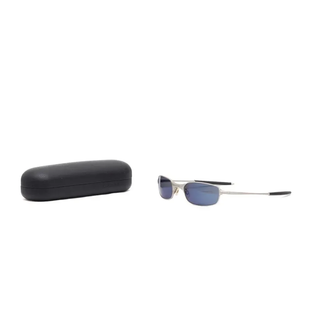 VTG Oakley Square Wire 2.0 Silver Metal Frame Ice Iridium Sunglasses Y2K RARE